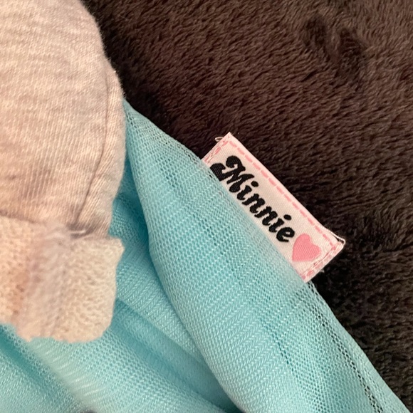 Minnie Mouse fleece and tulle dress-Teal and dray pull on-Super cute!-Size 3 mo - Picture 7 of 8